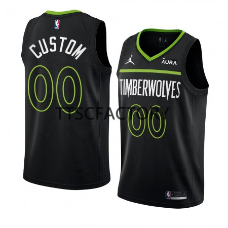 Dres Minnesota Timberwolves Prilagođeni Jordan 2022-23 Statement Edition Crno Swingman - Muške